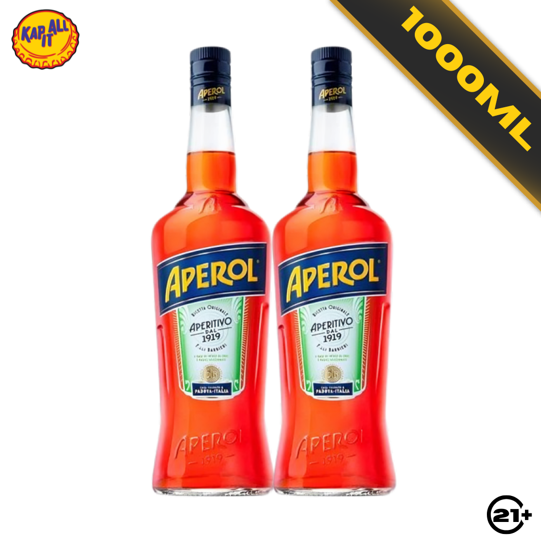 Twin Aperol Aperitivo Original Italian Liqueur 1L - 2 Bottles
