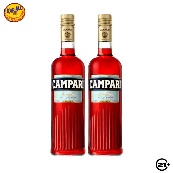 Twin Campari Bitter Aperitif Liqueur 750ml - 2 Bottles