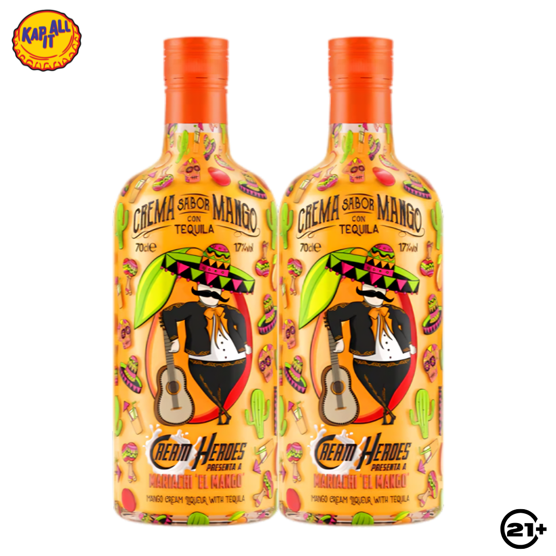 Twin Cream Heroes Mariachi El Mango Flavor Tequila 700ml - 2 Bottles