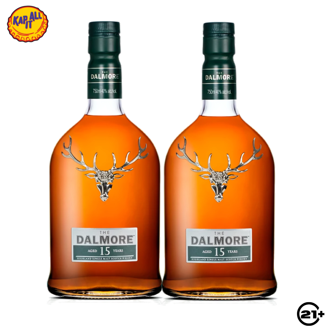 Twin Dalmore 15 YO Single Malt Scotch Whisky 700ml - 2 Bottles