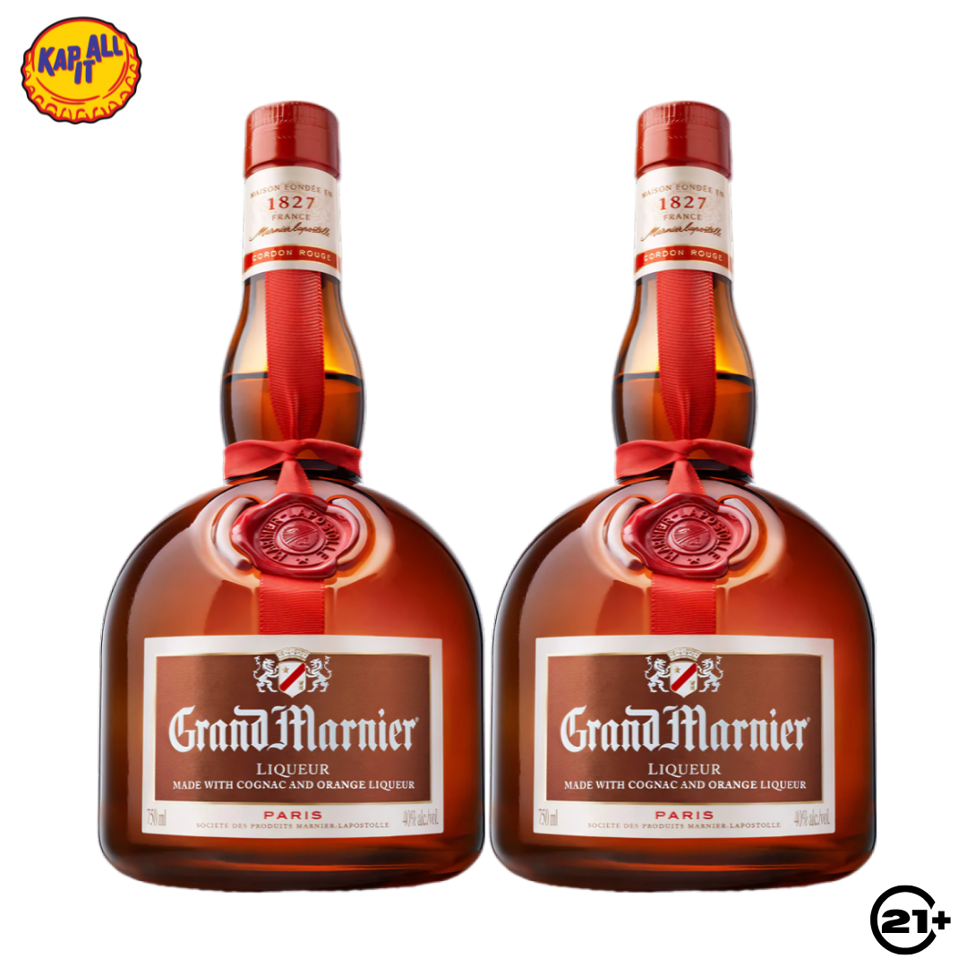 Twin Grand Marnier Cordon Rouge Orange Liqueur 700ml - 2 Bottles