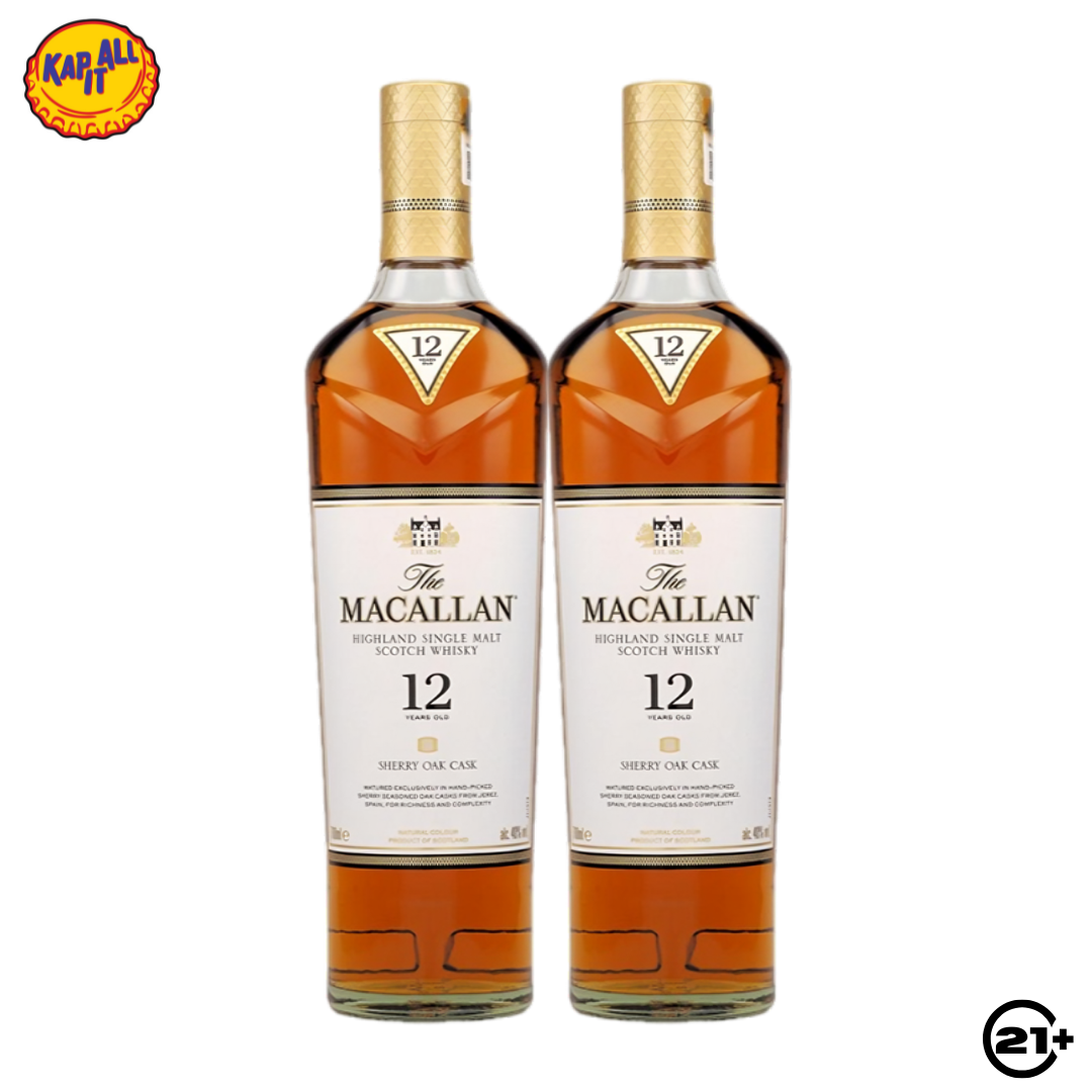 Twin Macallan 12 YO Sherry Oak 700ml - 2 Bottles