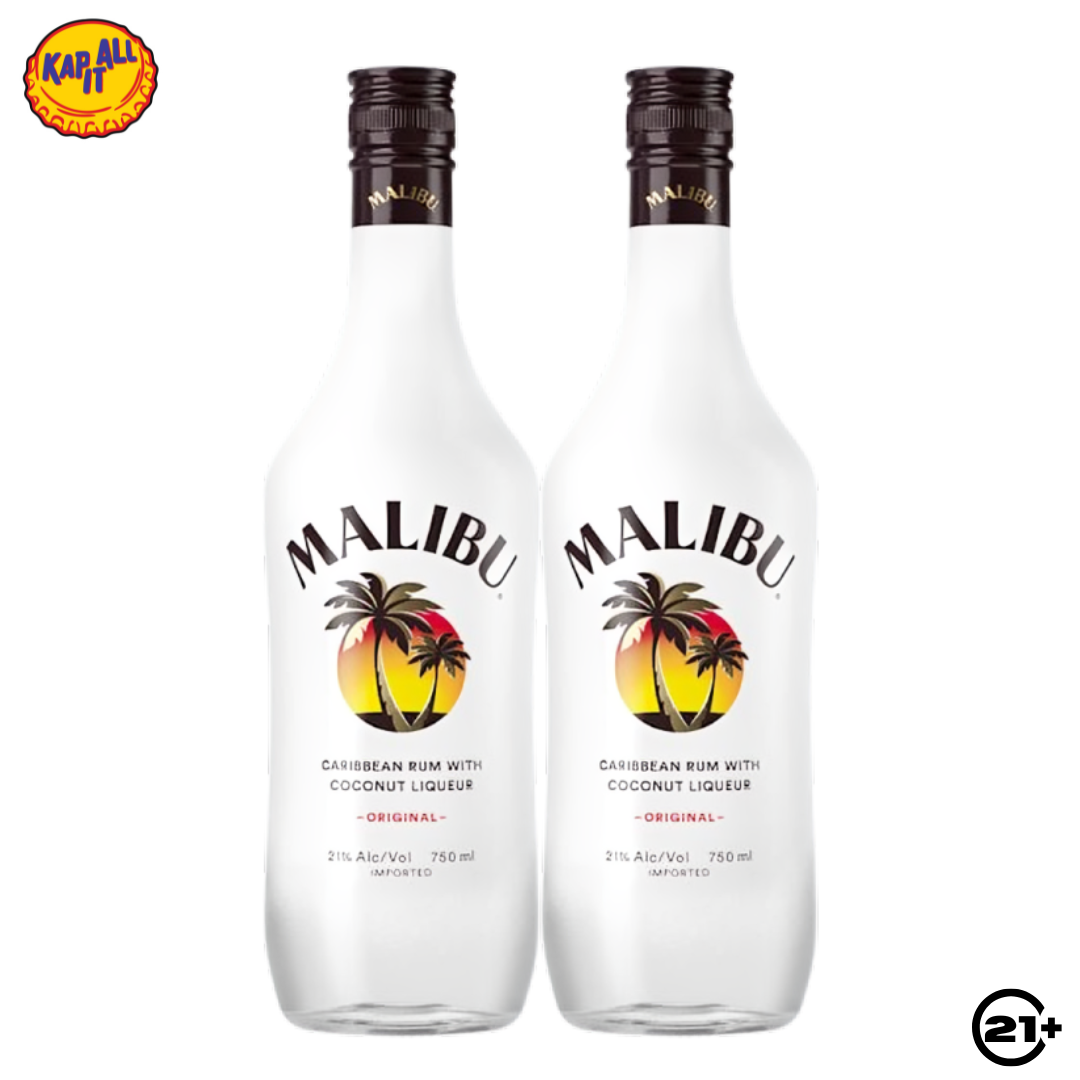 Twin Malibu Original Coconut Liqueur 700ml - 2 Bottles
