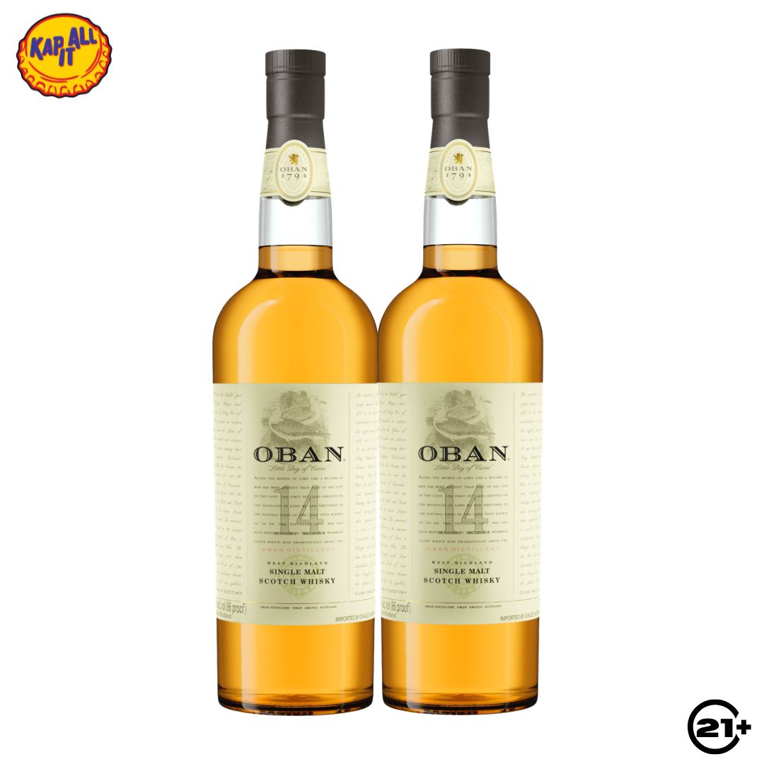Twin Oban 14 YO Single Malt Scotch Whisky 700ml - 2 Bottles