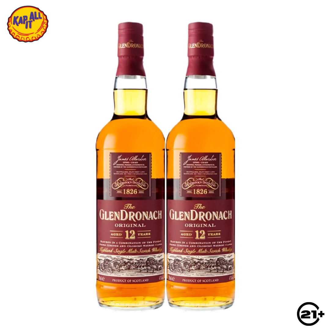 Twin Glendronach 12 YO Single Malt Scotch Whisky 700ml - 2 Bottles