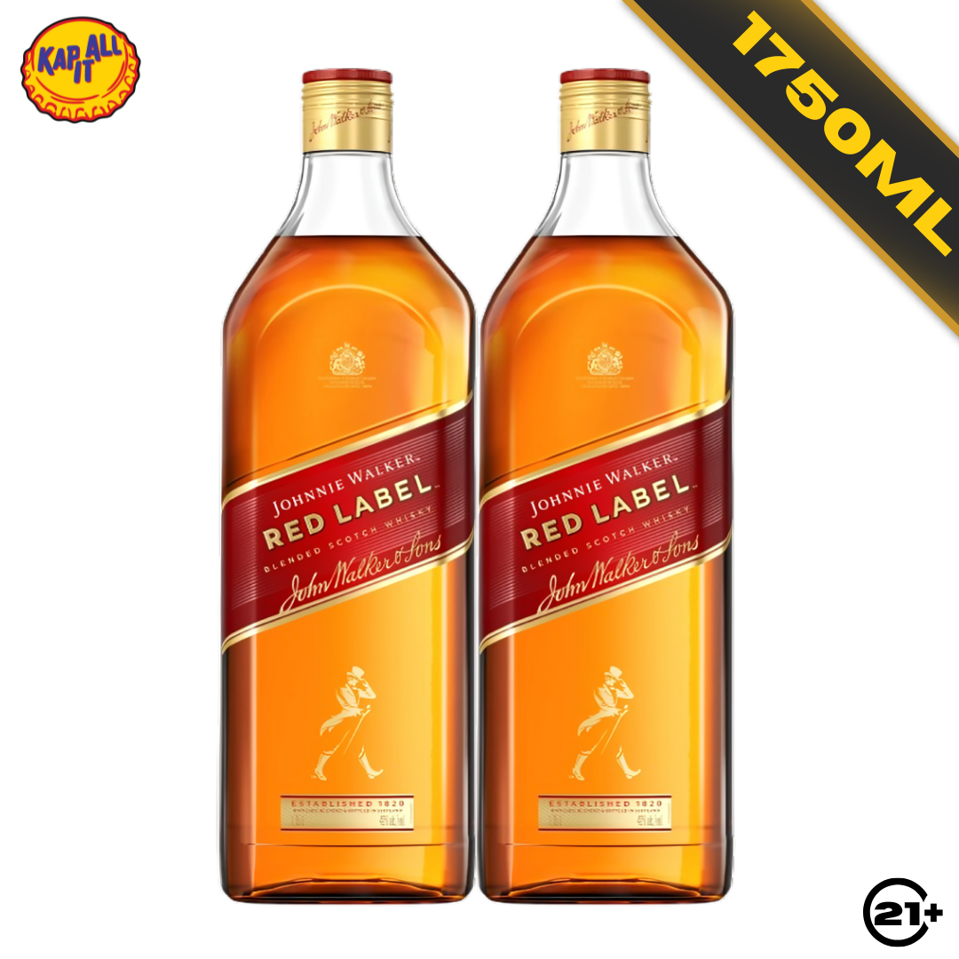 Twin Johnnie Walker Red Label 1750ml - 2 Bottles