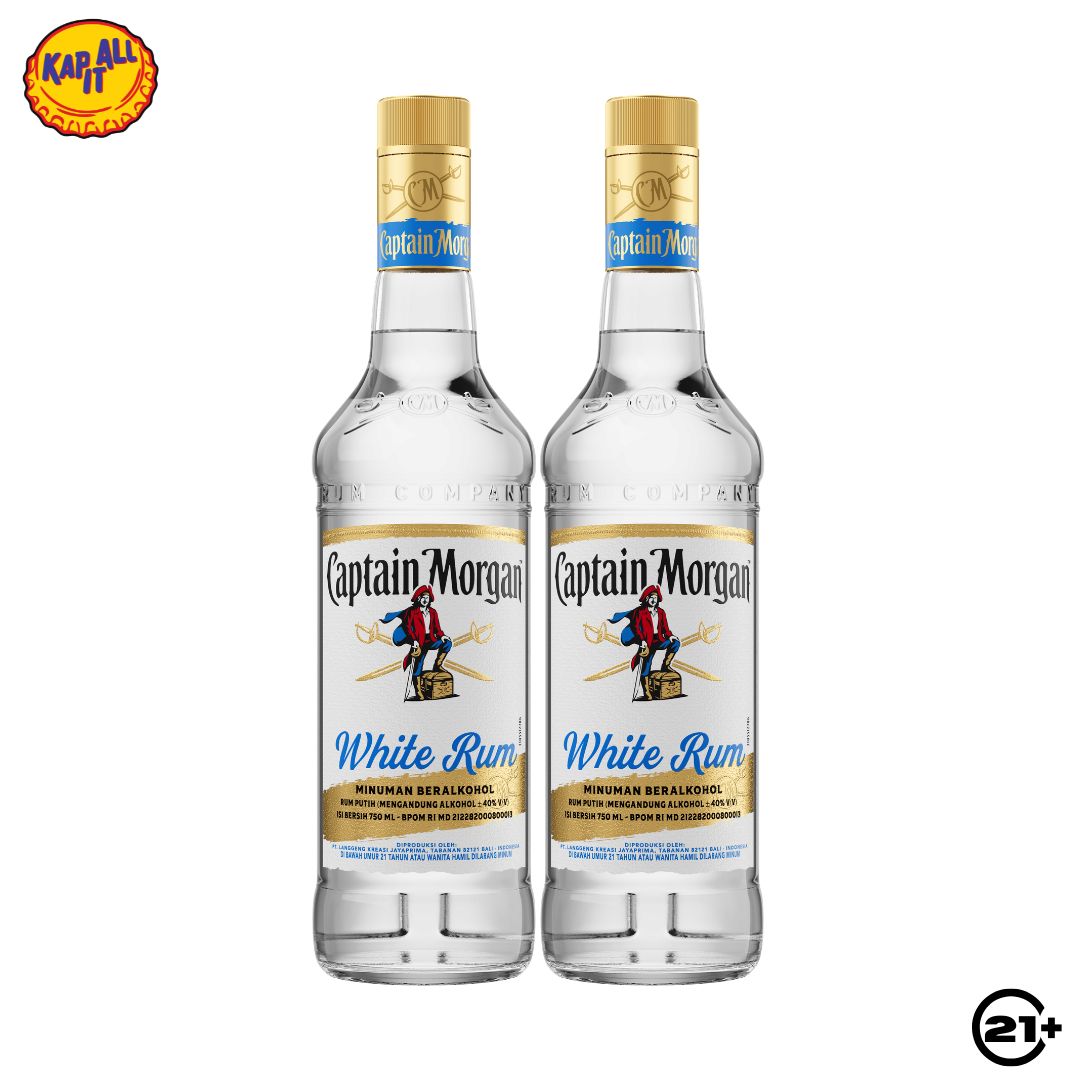 TWIN CAPTAIN MORGAN WHITE RUM 750ml - 2 BOTTLES