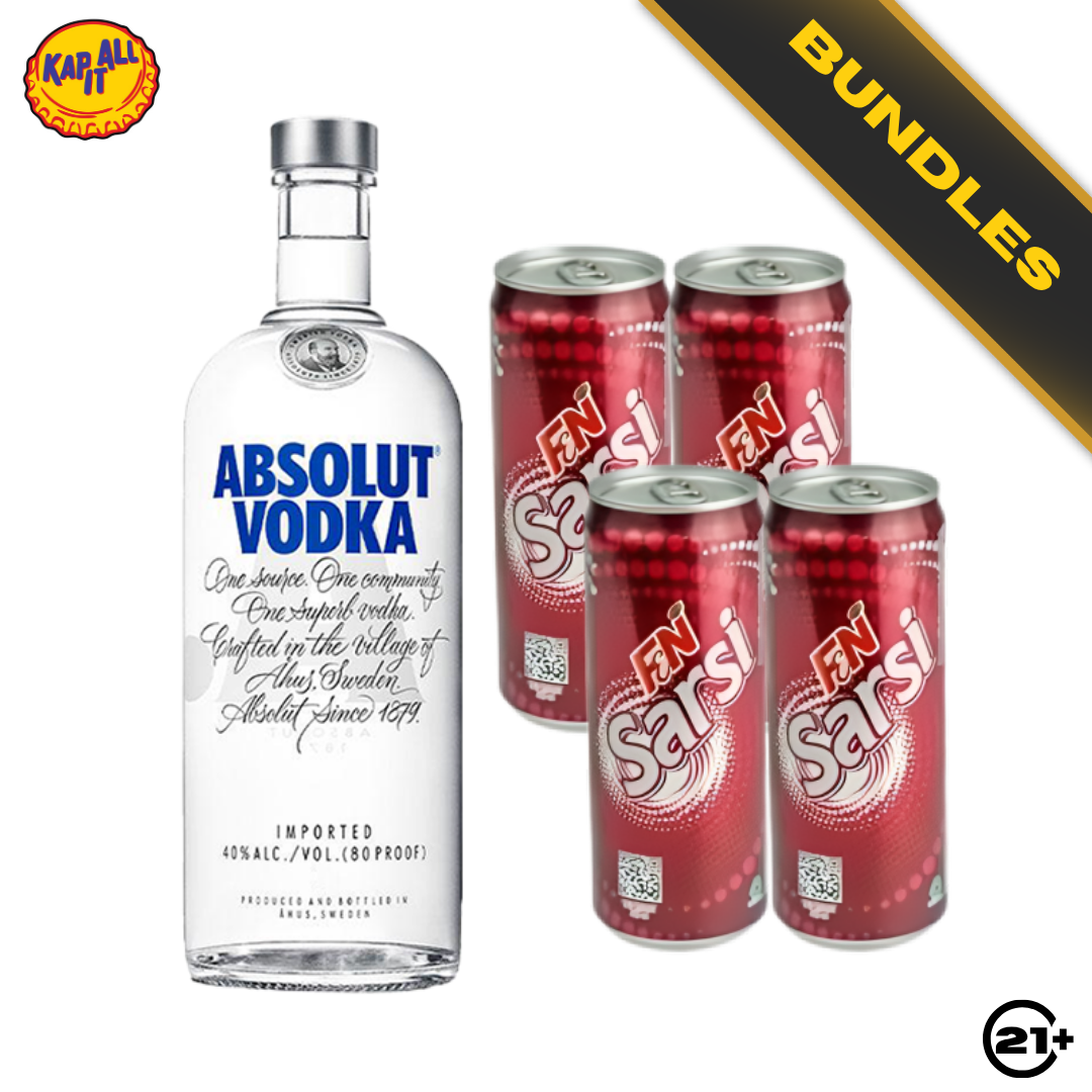 Absolut Sarsi Serve - Absolut Vodka Original 750ml + F&N Sarsi Sarsaparilla 325ml