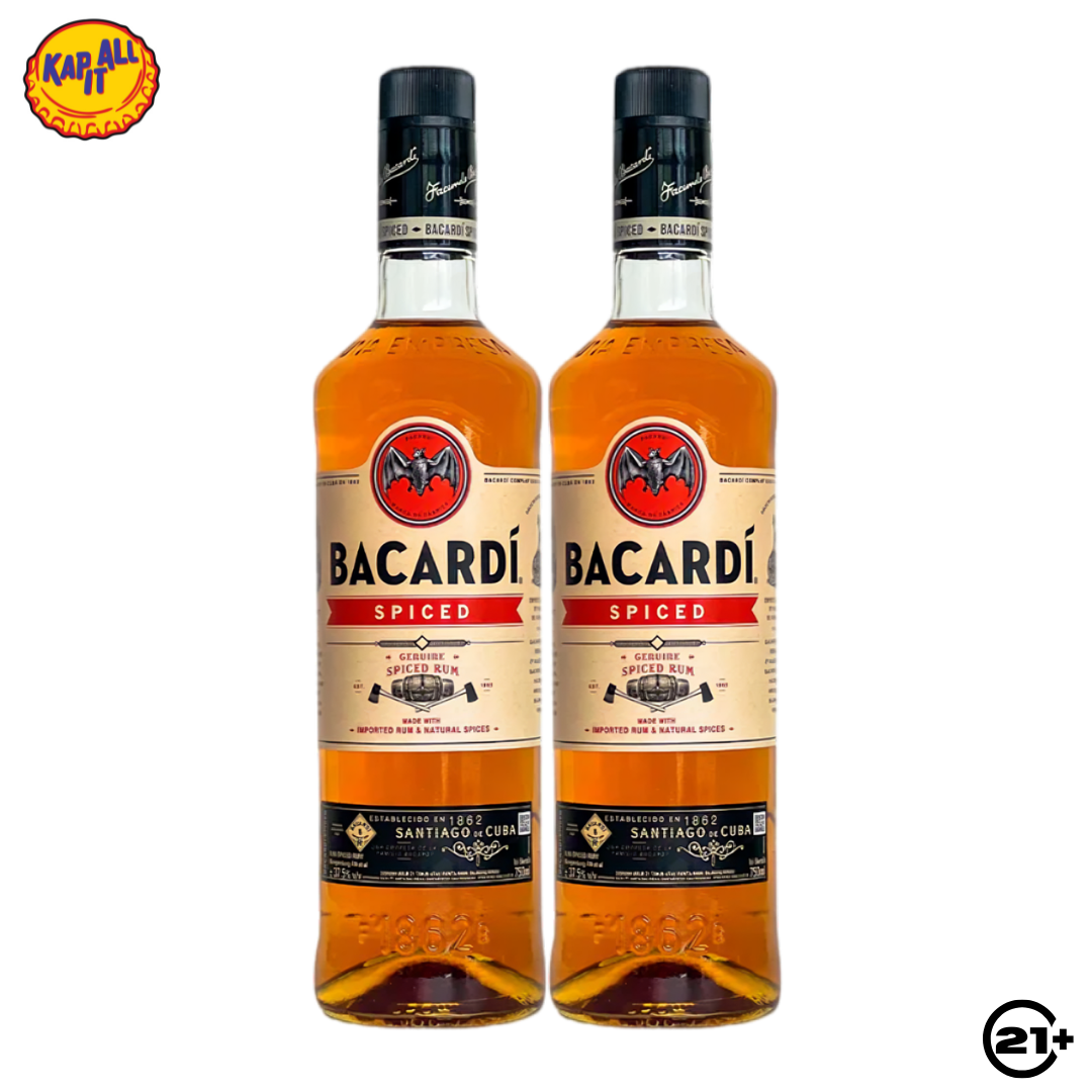 Twin Bacardi Spiced Rum 750ml - 2 Bottles