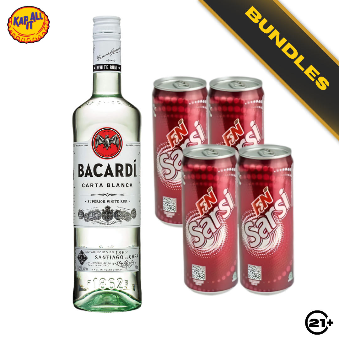 White Sarsi Chill - Bacardi Light Carta Blanca Superior White Rum 750ml + F&N Sarsi Sarsaparilla 325ml