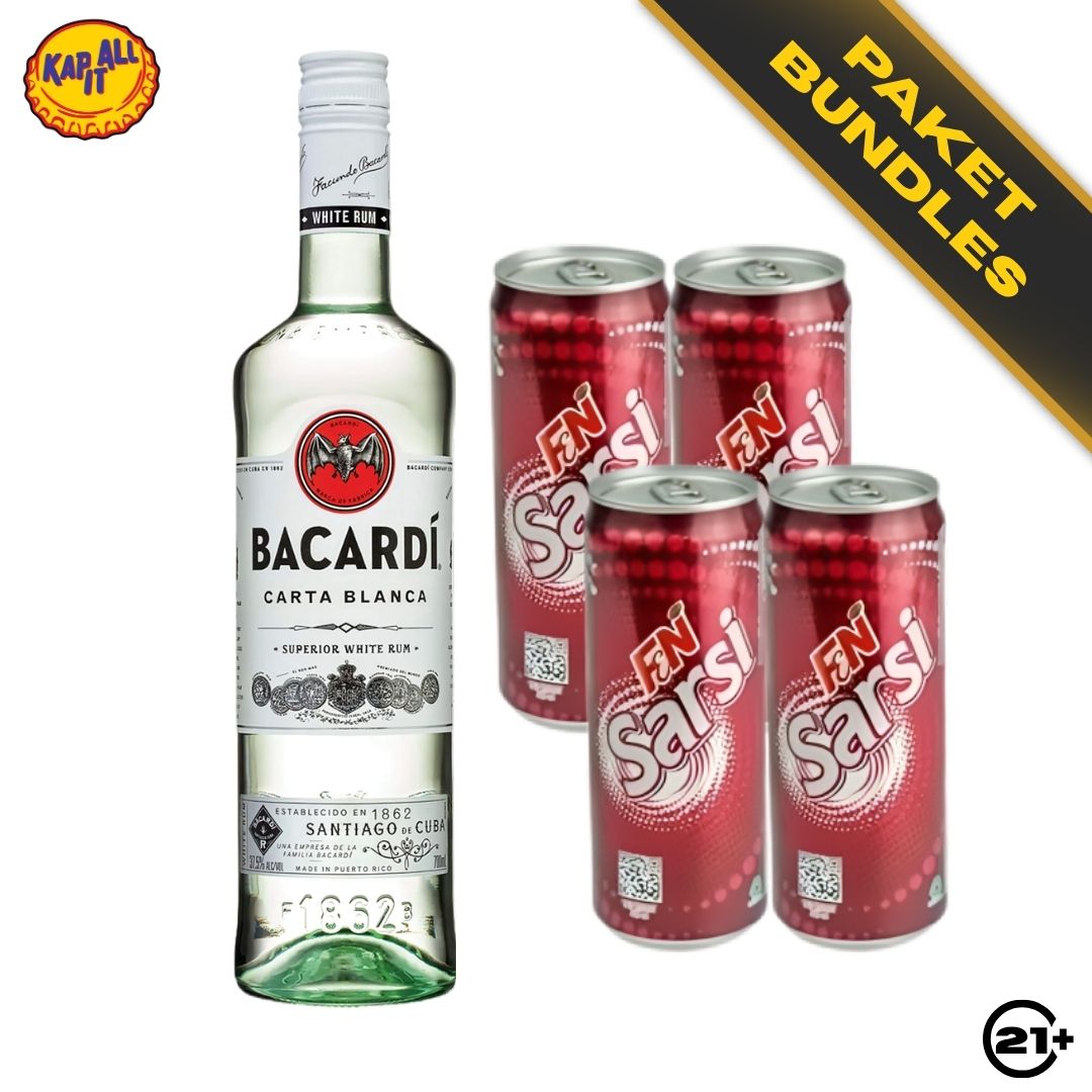 White Sarsi Chill - Bacardi Light Carta Blanca Superior White Rum 750ml + F&N Sarsi Sarsaparilla 325ml