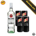 Rum Soda Pack - Bacardi Light Carta Blanca Superior White Rum 750ml + F&N Club Soda Water 325ml