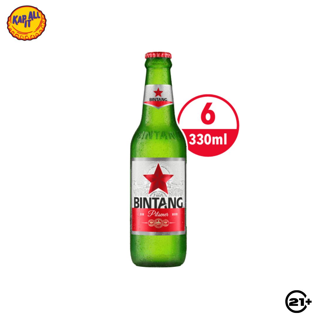 Bundles Bintang Pilsener Beer Pint 330ml - 6 Bottles
