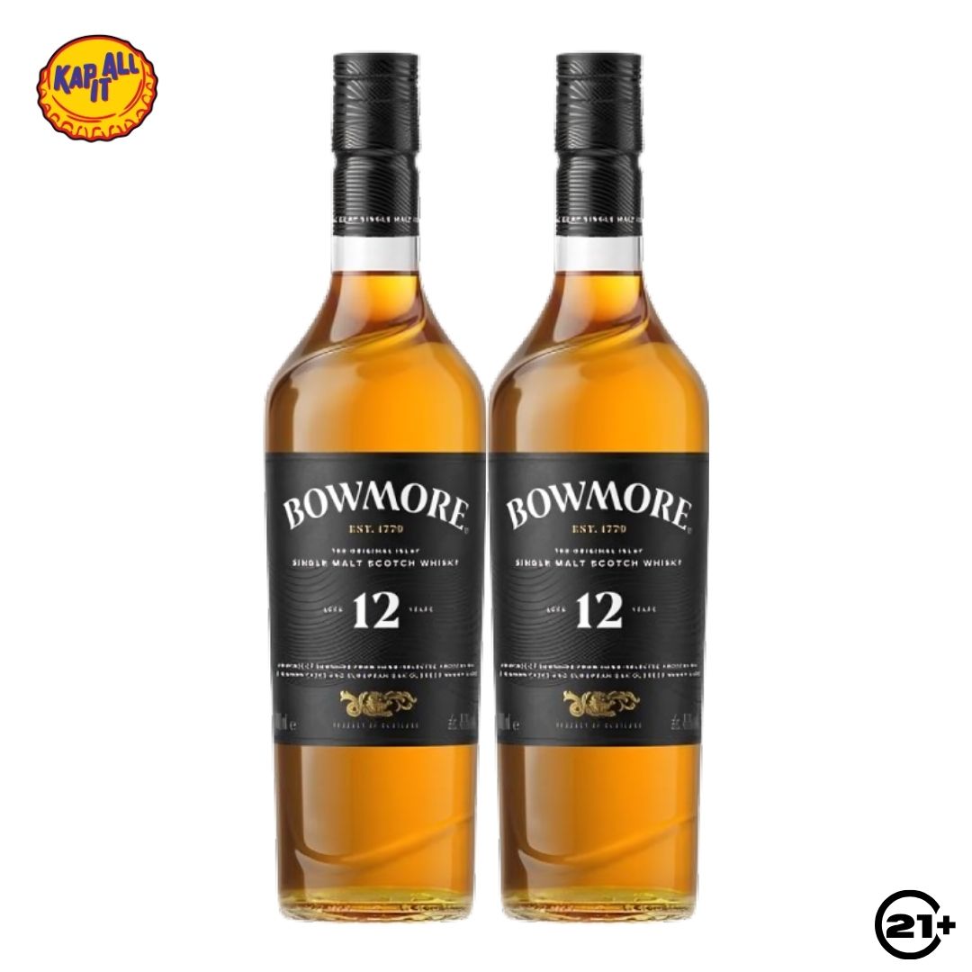 Twin Bowmore 12 YO Single Malt Scotch Whisky 700ml - 2 Bottles
