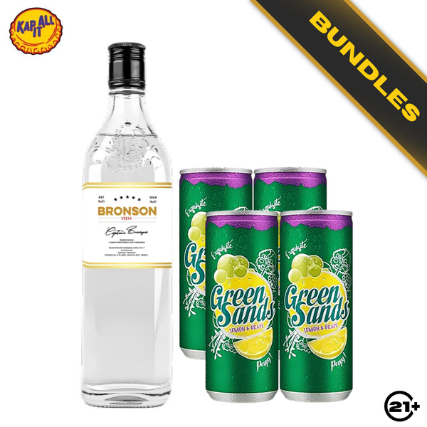Bundles Bronson Vodka 650ml + 4 Green Sands Grape Lemon Can 250ml