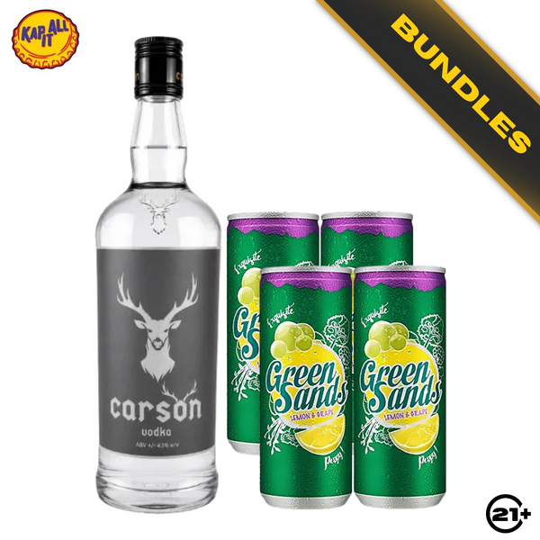 Bundles Carson Vodka 750ml + Green Sands Grape Lemon Can 250ml