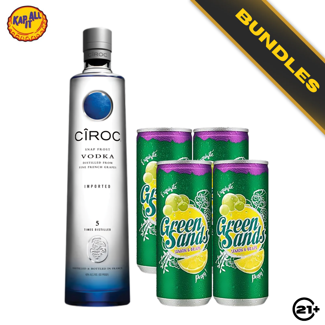 Bundles Ciroc Vodka 750ml + Green Sands Grape Lemon Can 250ml