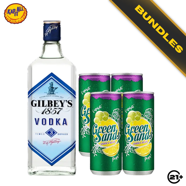 Bundles Gilbey's Vodka 700ml + Green Sands Grape Lemon Can 250ml