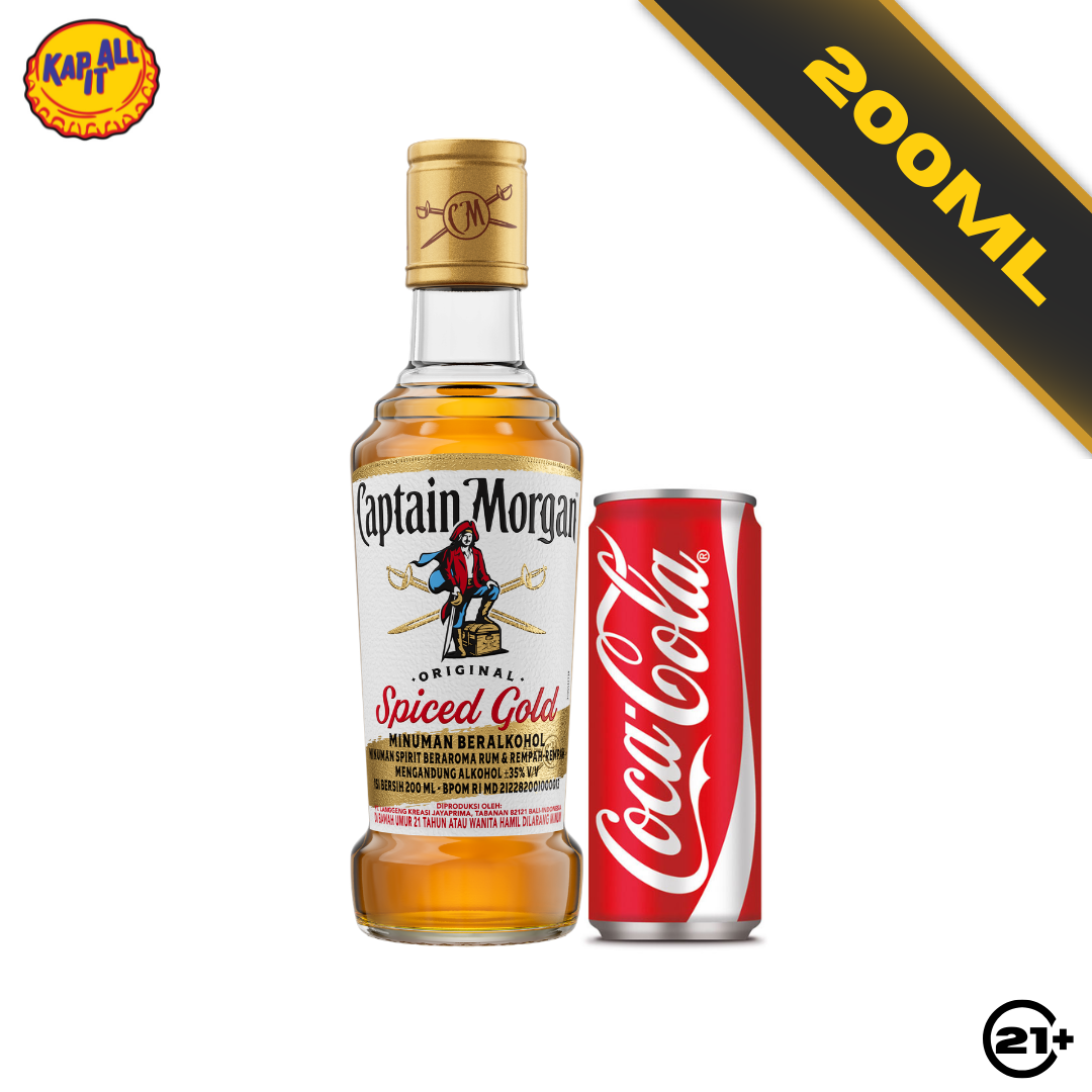 Bundles Captain Morgan Original Spiced Gold Rum 200ml + Coca Cola 330ml