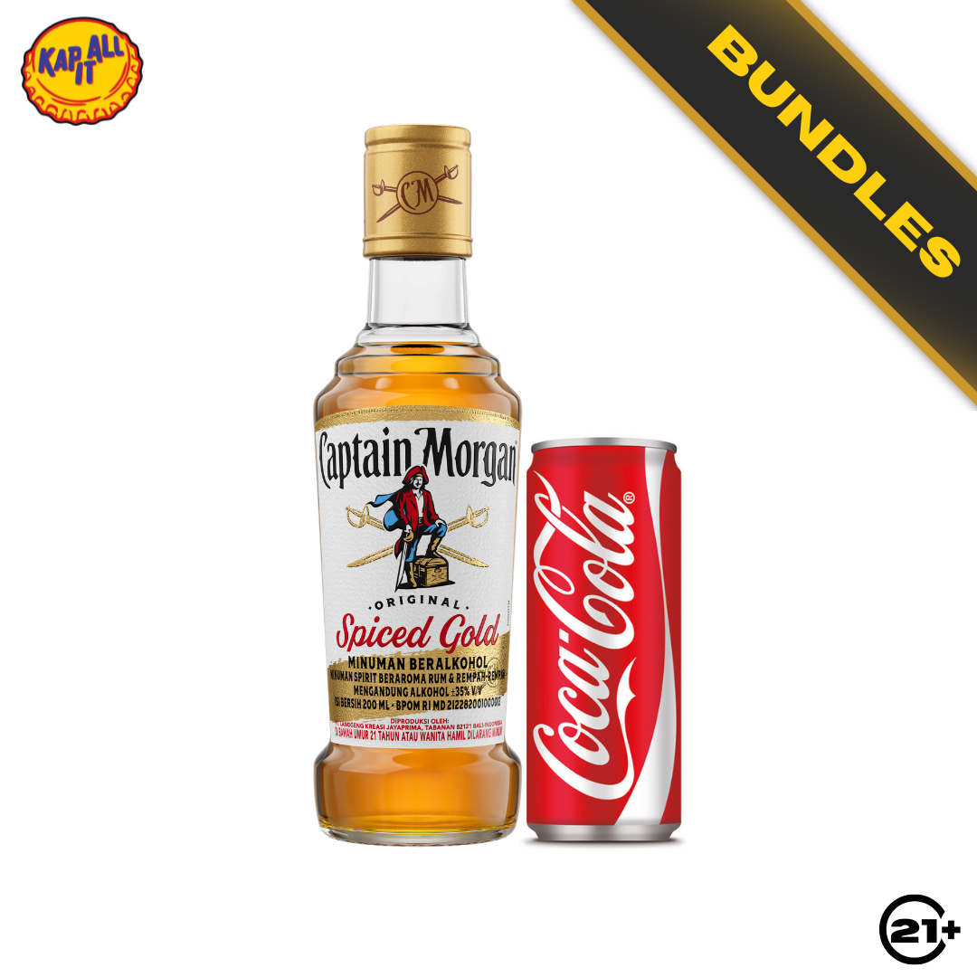 Bundles Captain Morgan Original Spiced Gold Rum 200ml + Coca Cola 330ml
