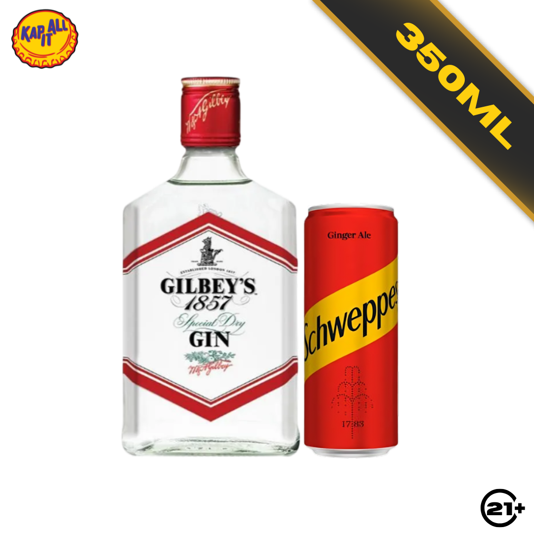 Bundling Gilbeys Dry Gin 350ml + Schweppes Ginger Ale 250ml