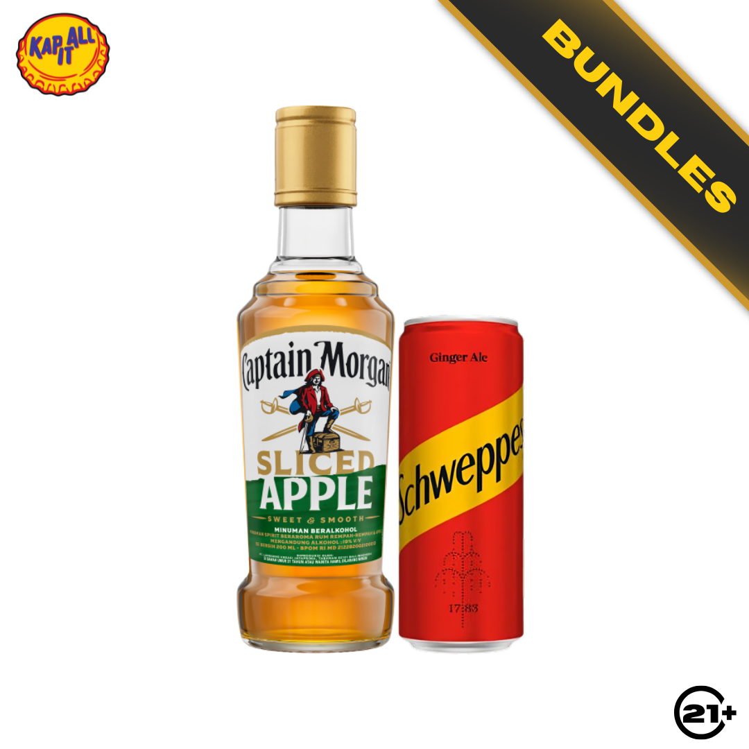 Bundles Captain Morgan Sliced Apple Rum 200ml + Schweppes Ginger Ale 250ml