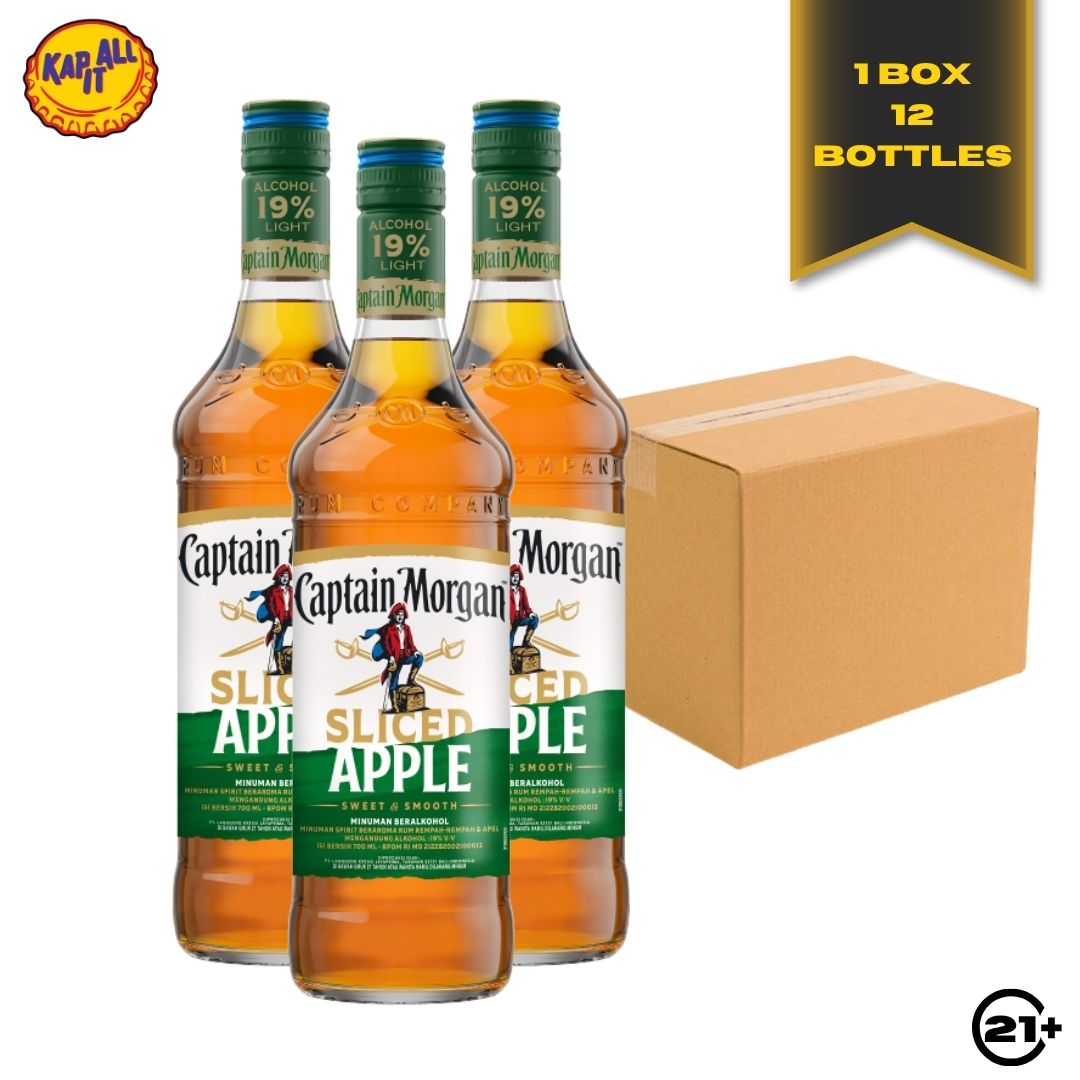 Bundles Captain Morgan Sliced Apple Rum 700ml - 1 Box 12 Bottles