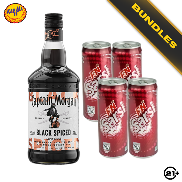 Highball Sarsi Storm - Captain Morgan Black Spiced Rum 700ml + F&N Sarsi Sarsaparilla 325ml