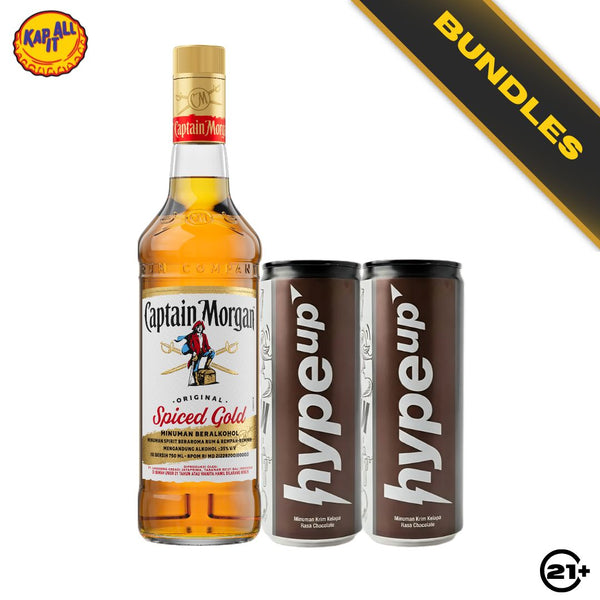 Chocolate Nightcap Kit - Captain Morgan Original Spiced Gold Rum 750ml + HypeUp Coconut Cream Chocolate Drink 230ml