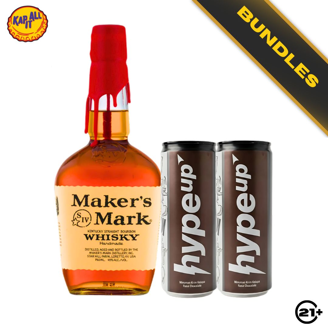 Chocolate Nightcap Kit - Maker's Mark Whisky 700ml + 2 HypeUp Coconut Cream Chocolate Drink 230ml