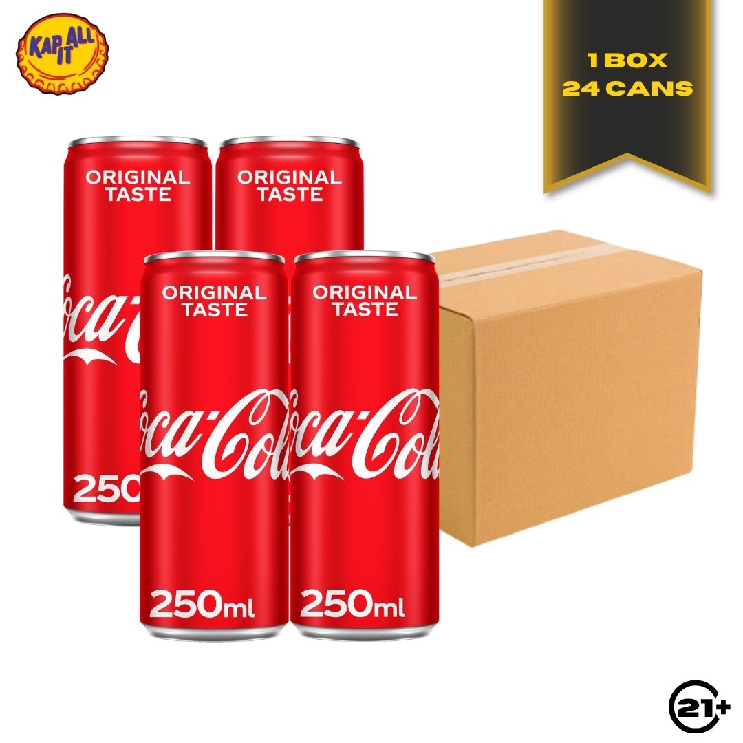 Paket Coca Cola Original Taste Can 250ml - 1 Dus 24 Cans