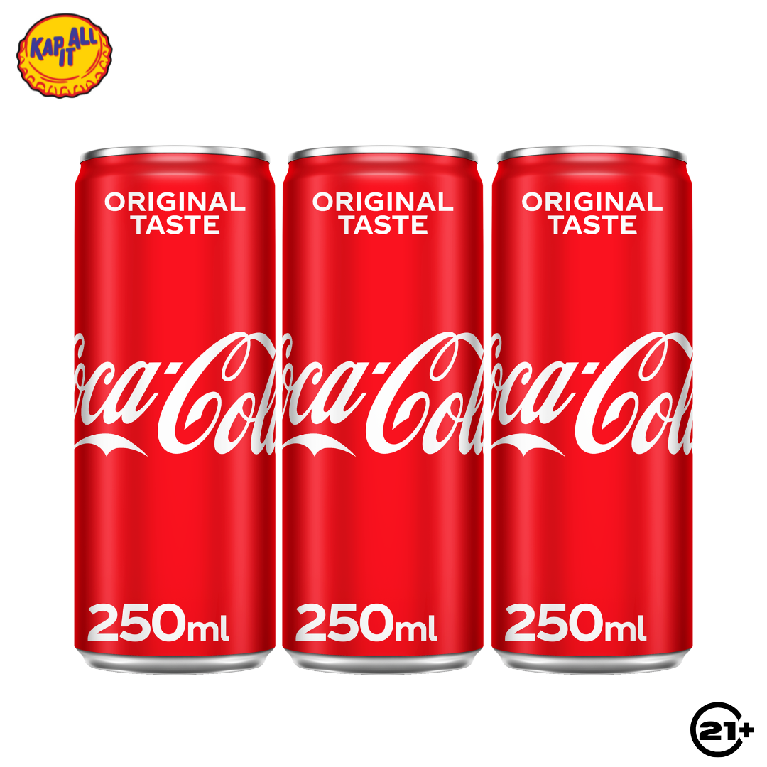 Triple Coca Cola Original Taste Can 250ml - 3 Cans