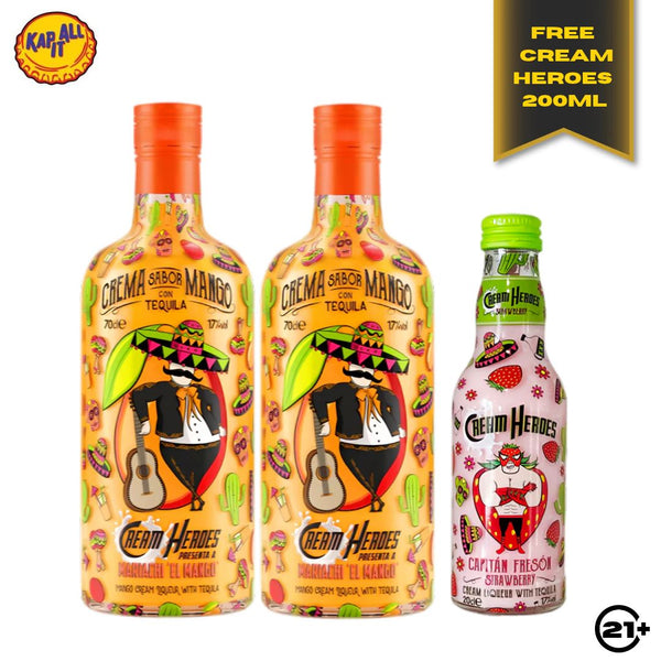 Bundles 2 Cream Heroes Mango 700ml + Free 1 Cream Heroes Freson Strawberry 200ml