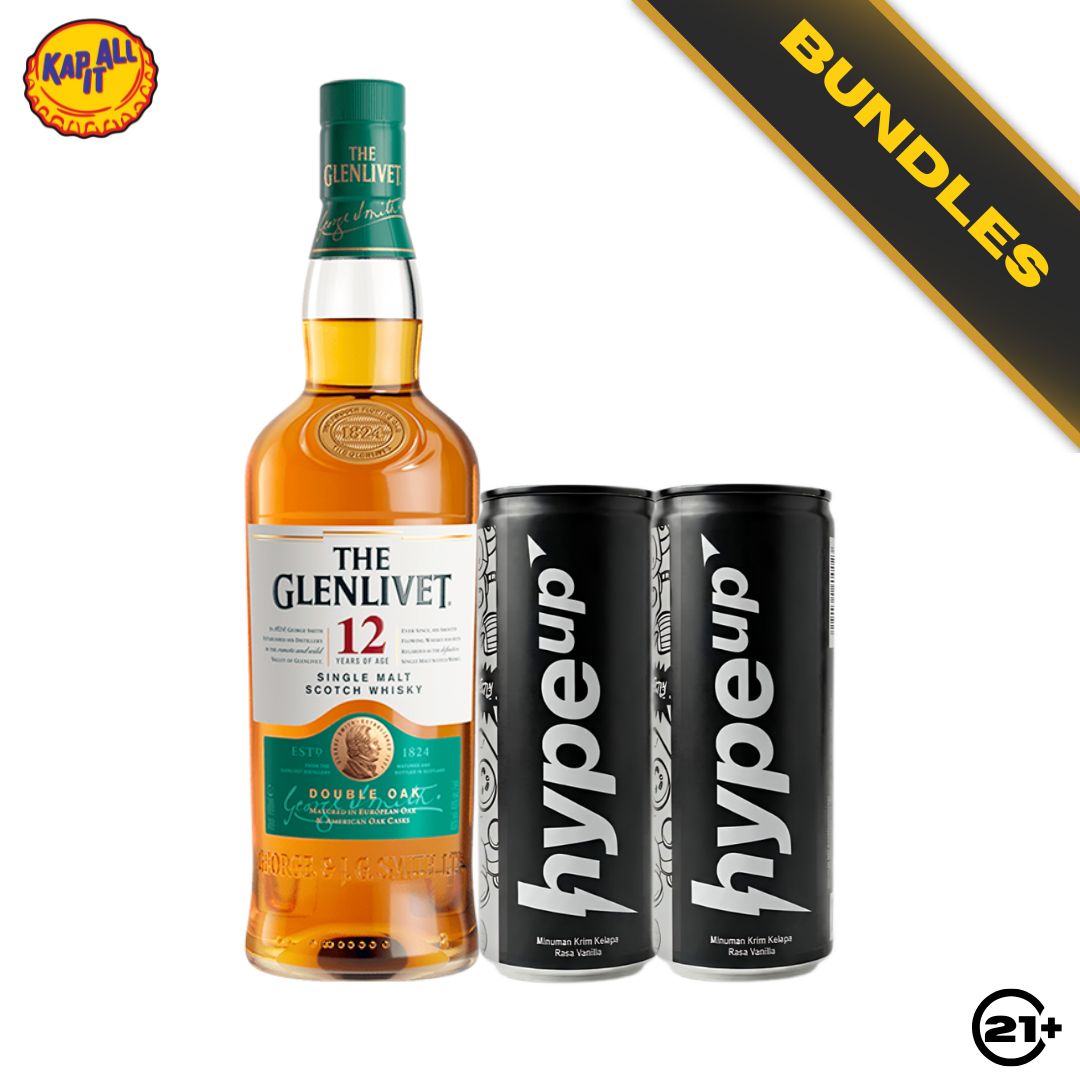 Creamy Night Kit - The  Glenlivet 12 YO Single Malt Scotch Whisky 700ml + 2 HypeUp Coconut Cream Vanilla Drink 230ml