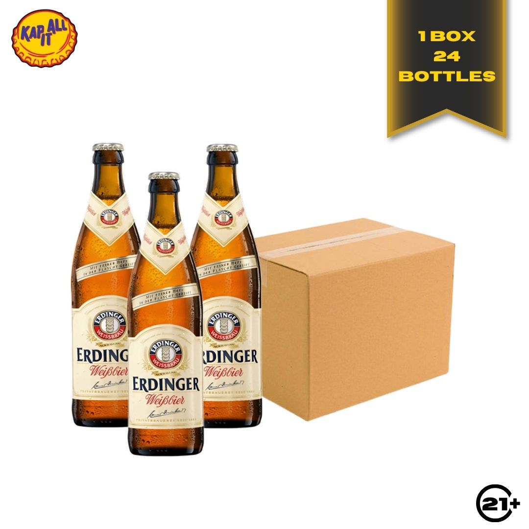 Bundles Erdinger Weissbier Beer Pint 500ml - 1 Box 24 Bottles