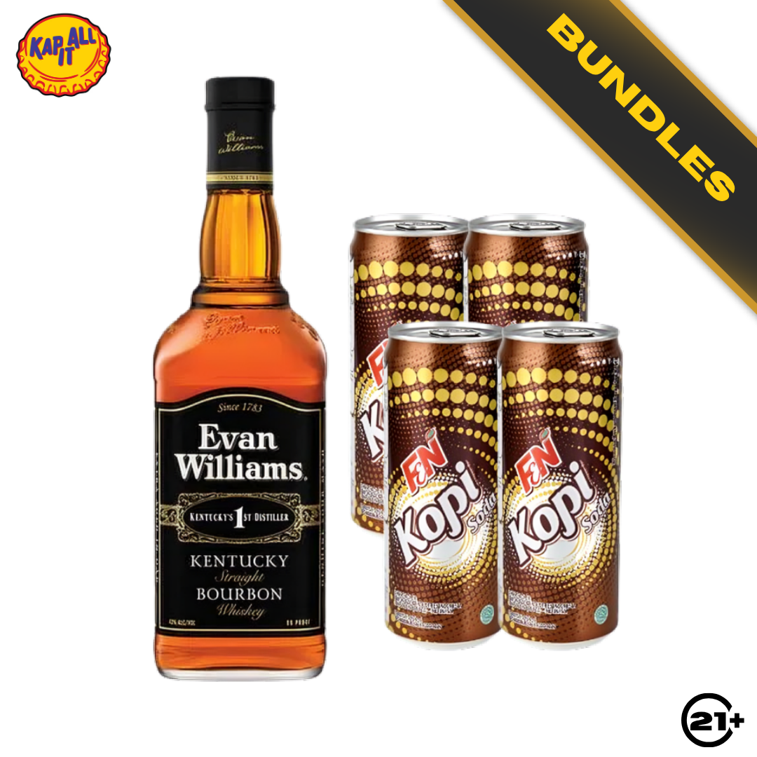 Coffee Highball - Evan Williams Black Label Bourbon Whiskey 700ml + F&N Coffee Soda 325ml