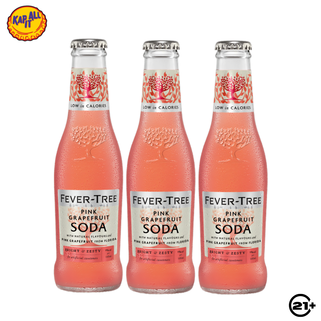 Triple Fever Tree Pink Grapefruit Soda 200ml - 3 Bottles