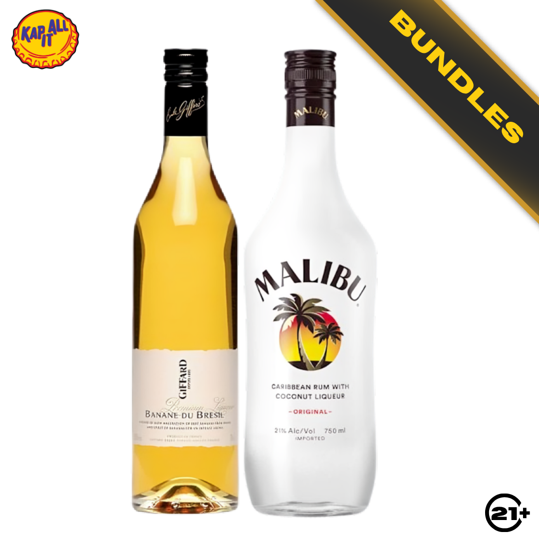 Banana Tropical Kit - Malibu Original Coconut Liqueur 700ml + Giffard Banane du Bresil 700ml