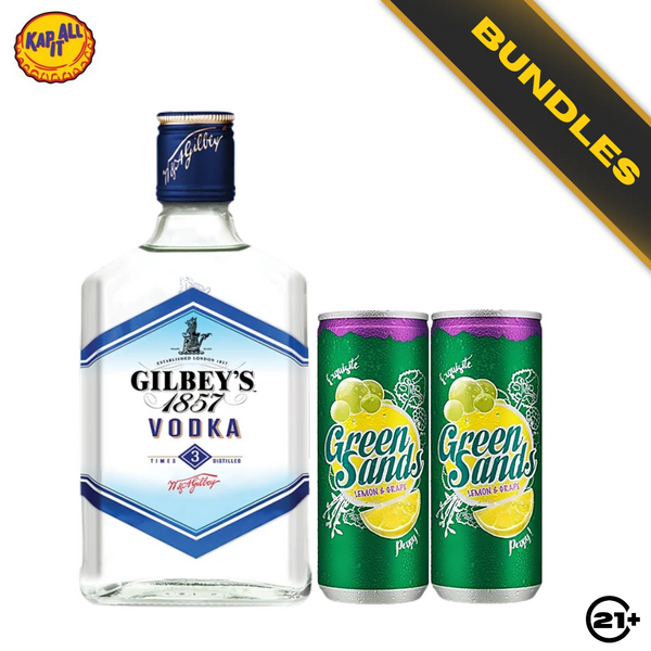 Bundles Gilbey's Vodka 350ml + Green Sands Grape Lemon Can 250ml