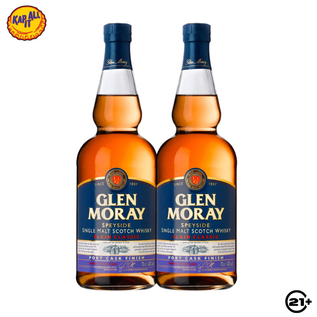 Twin Glen Moray Port Cask Single Malt Scotch Whisky 700ml - 2 Bottles