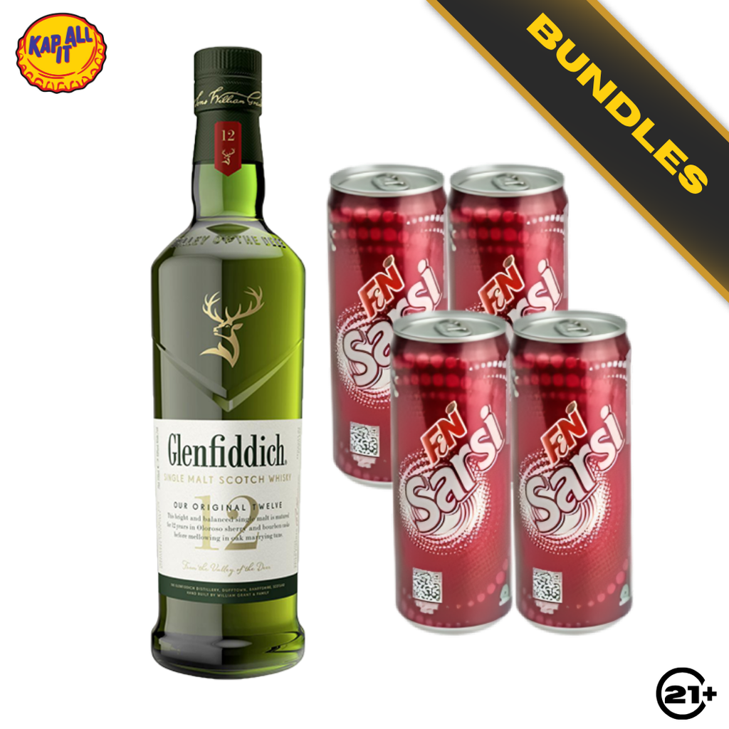Golden Root Highball - Glenfiddich 12 YO Single Malt Scotch Whisky 700ml + F&N Sarsi Sarsaparilla 325ml