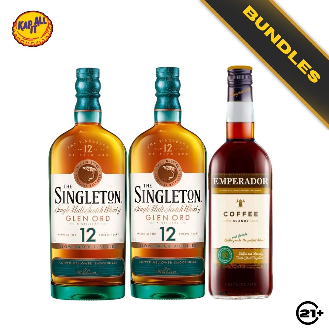 Bundles 2 The Singleton Glen Ord 12 YO Single Malt Scotch Whisky 700ml + Emperador Coffee Brandy Liqueur 750ml