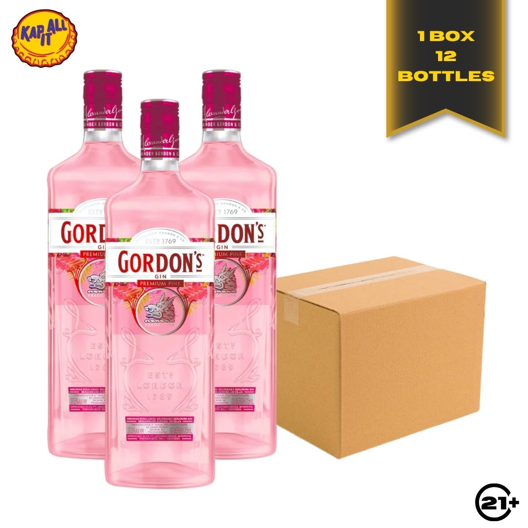 Paket Gordon's Premium Pink Gin 750ml - 1 Dus 12 Bottles