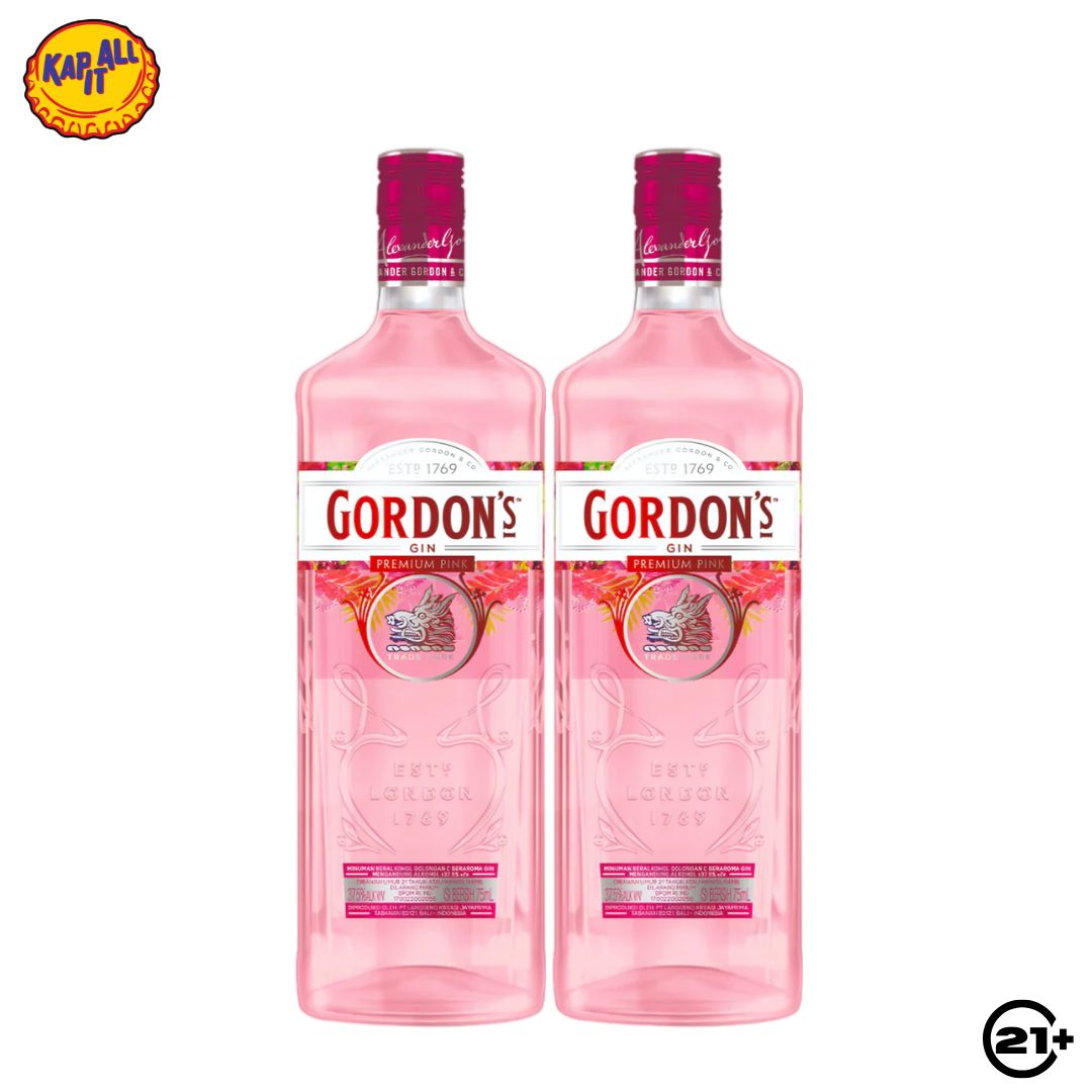 TWIN GORDON GORDONS PREMIUM PINK GIN 750ml - 2 BOTTLES