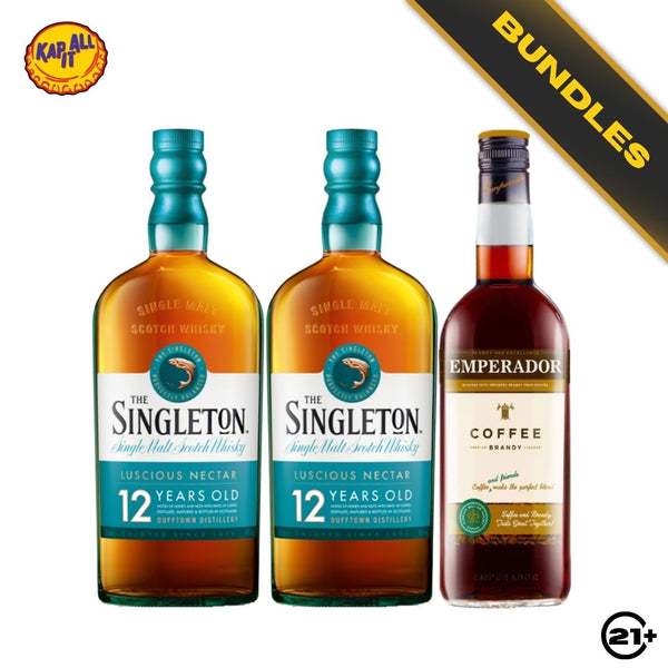 Bundles 2 The Singleton Luscious Nectar 12 YO Single Malt Scotch Whisky 700ml + Emperador Coffee Brandy Liqueur 750ml