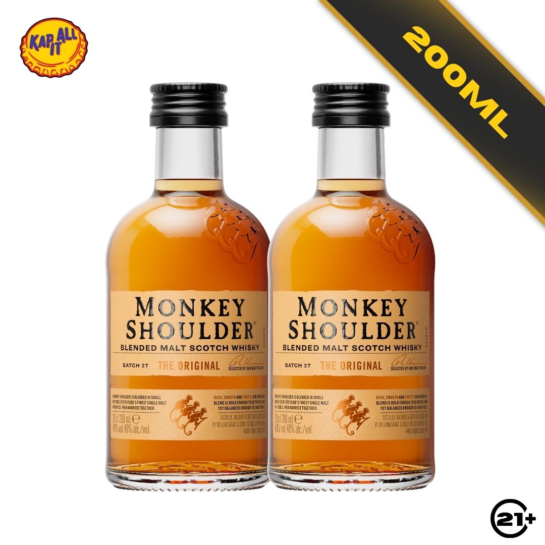Twin Monkey Shoulder Blended Malt Scotch Whisky 200ml - 2 Bottles