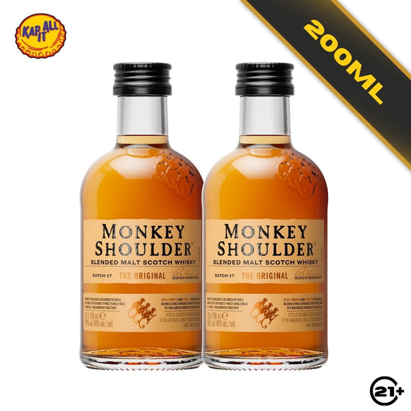 Twin Monkey Shoulder Blended Malt Scotch Whisky 200ml - 2 Bottles