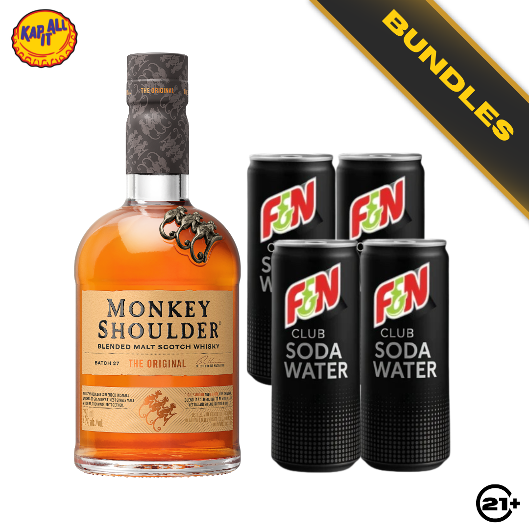 Highball Starter - Monkey Shoulder Blended Malt Scotch Whisky 750ml + F&N Club Soda Water 325ml