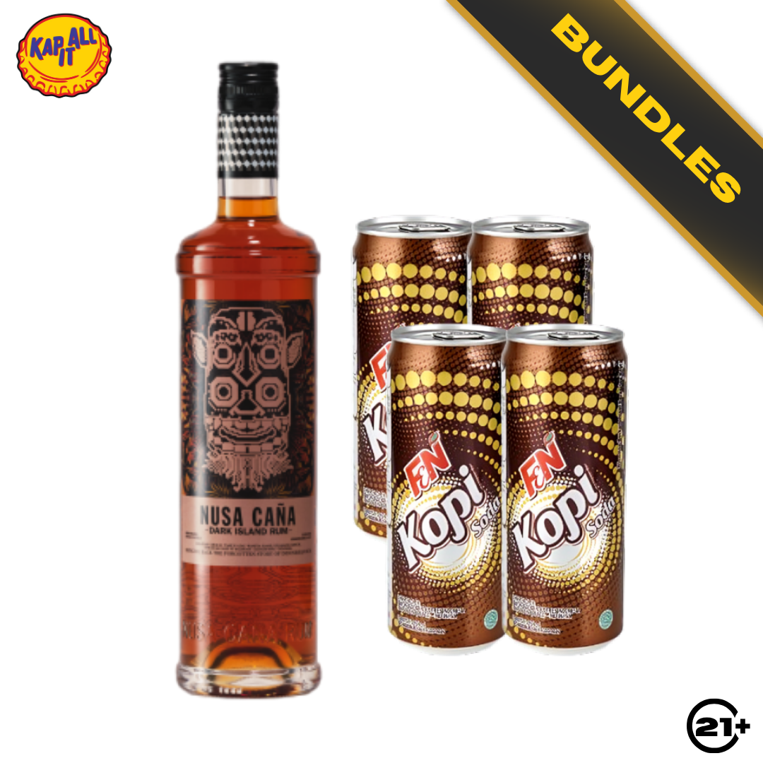 Dark Rum Coffee Mix - Nusa Caña Dark Island Rum 700ml + F&N Coffee Soda 325ml