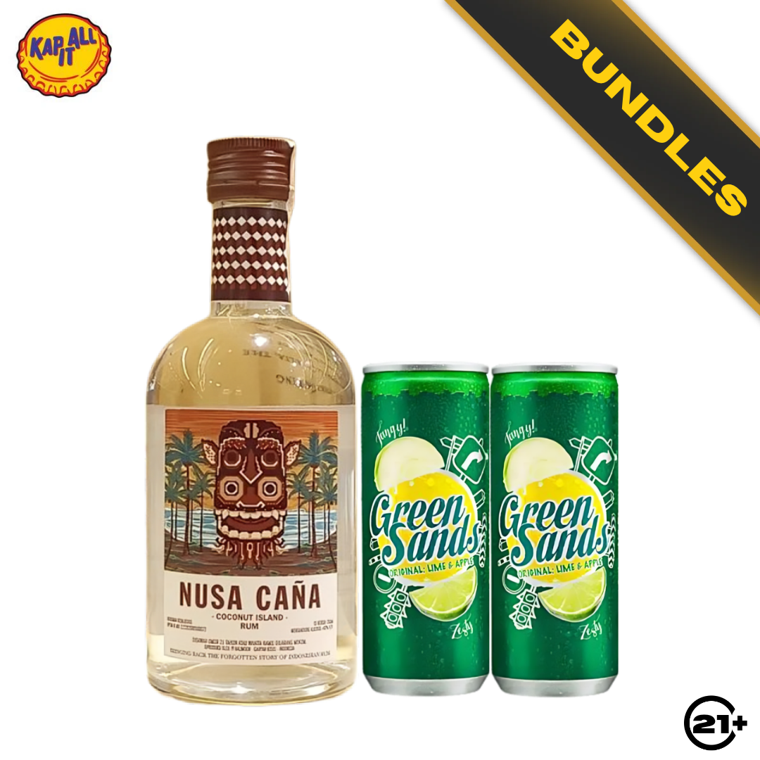 Bundles Nusa Cana Coconut Island Rum 350ml + 2 Green Sands Apple Lime Can 250ml
